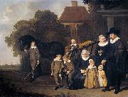 Jacob van Loo The Meebeeck Cruywagen family near the gate of their country home on the Uitweg near Amsterdam. oil on canvas